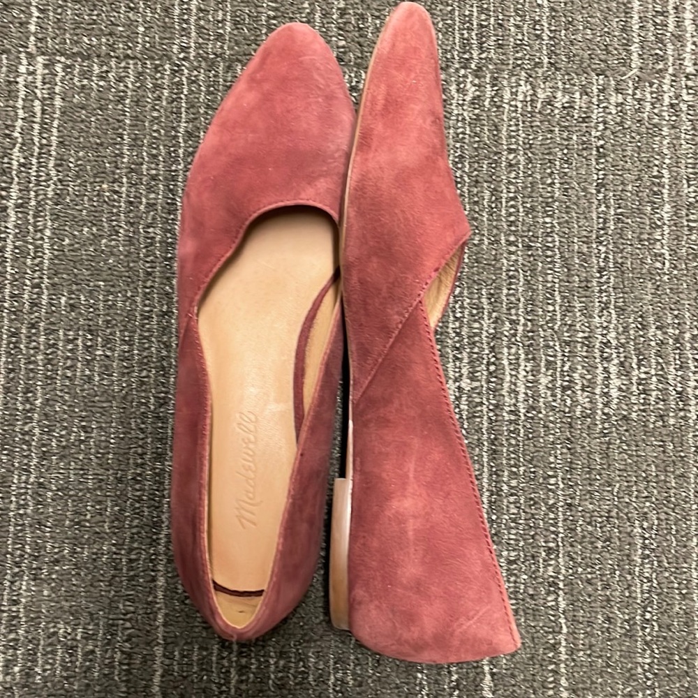 Madewell Lizbeth Flat in Suede (plum)